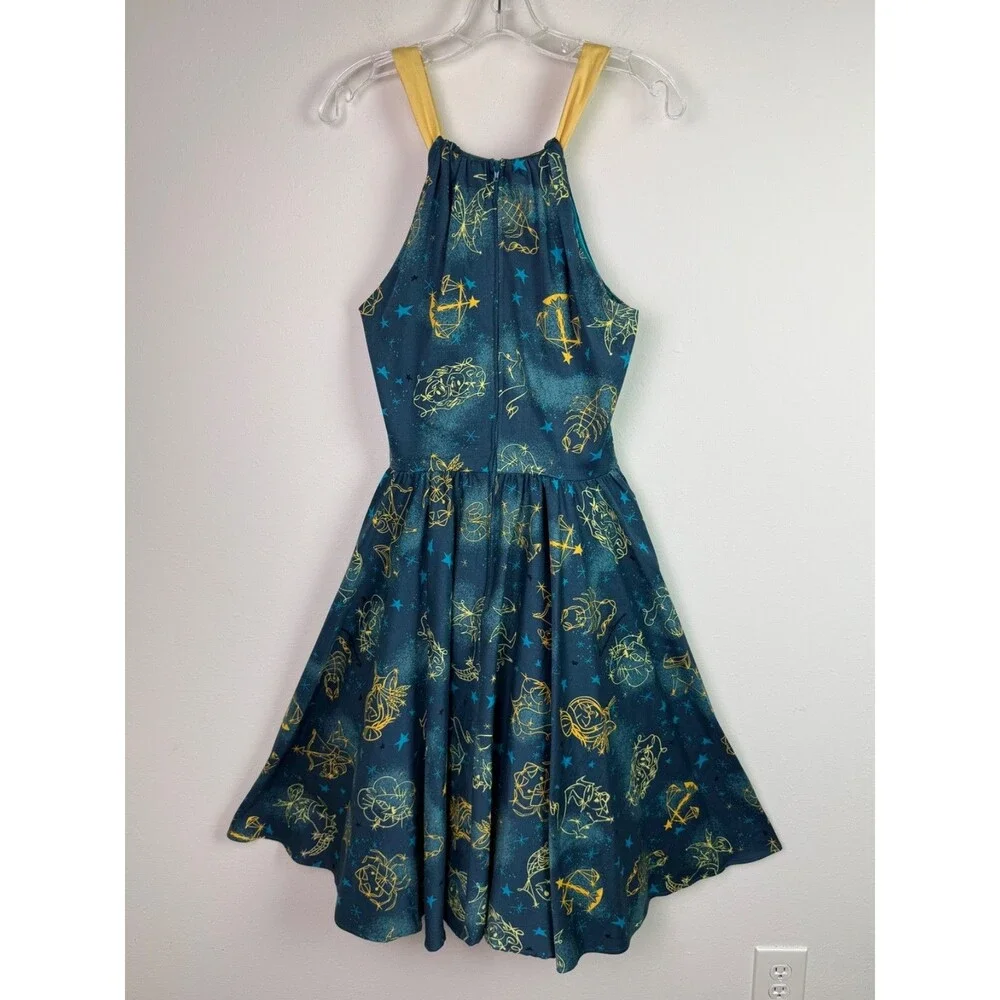 Pinup Couture Audrey Zodiac Celestial Dress Large Fit & Flare Retro Rockabilly - Picture 4 of 10